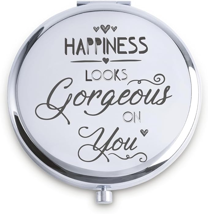 Personalized Gifts for Women Girls, Inspirational Compact Mirrors, 2025 Graduation Gifts for Her, Unique Mothers Day Birthday Gifts for Mom Sister Wife Daughter Niece, Friendship Gifts for Friends