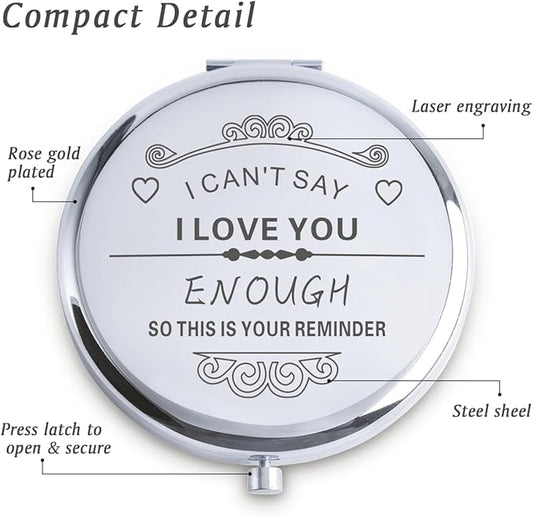 Personalized Gifts for Women Girls, Inspirational Compact Mirrors, 2025 Graduation Gifts for Her, Unique Mothers Day Birthday Gifts for Mom Sister Wife Daughter Niece, Friendship Gifts for Friends