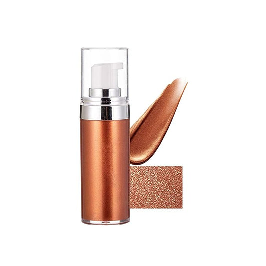Body Face Luminizer Highlighter Cream Spray Liquid Bronzer Illuminator Glow Glistening Makeup Foundation (#4 Golden Brown)