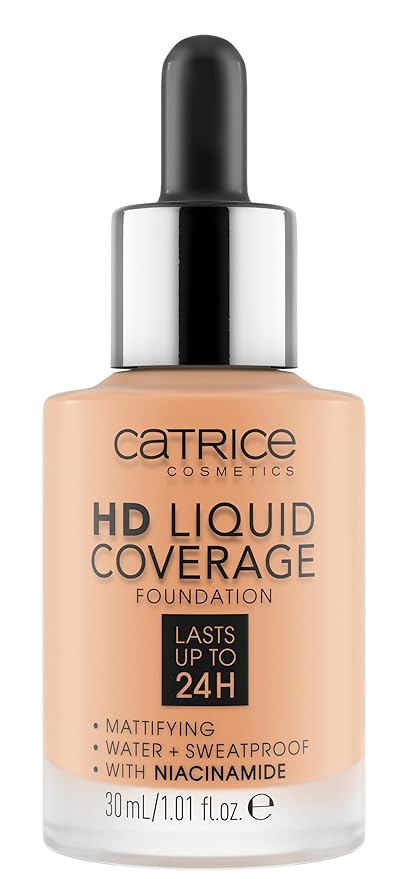 Catrice | HD Liquid Coverage Foundation | High & Natural Coverage | Vegan & Cruelty Free (038 | Honey Beige)