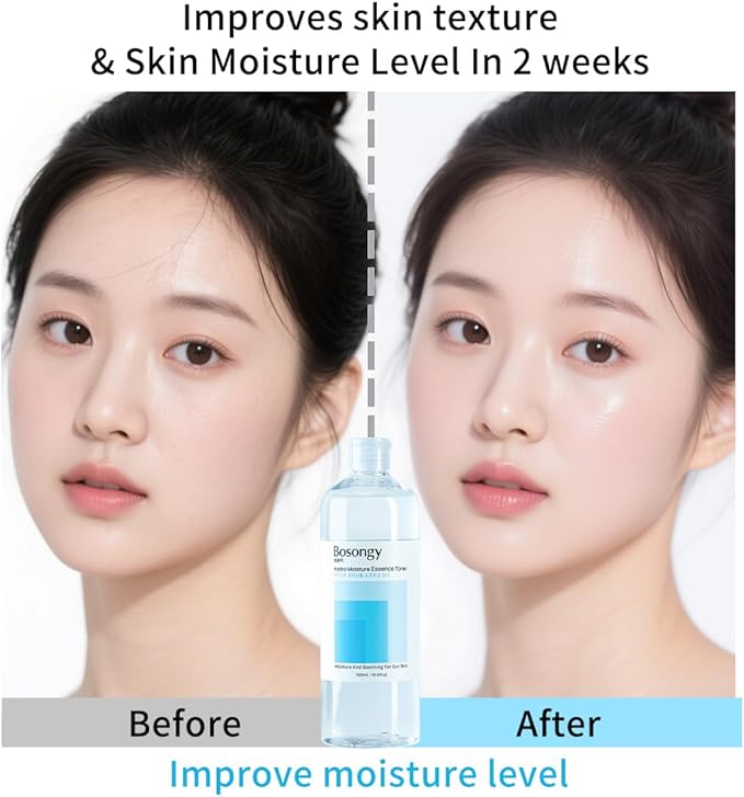 Hydro Moisture Essence Toner 500ml(16.9fl.oz.) – Deep Nourishing Facial Toner for Dry & Sensitive Skin, Infused with Hyaluronic Acid, Panthenol & Ceramide | Korean Skincare
