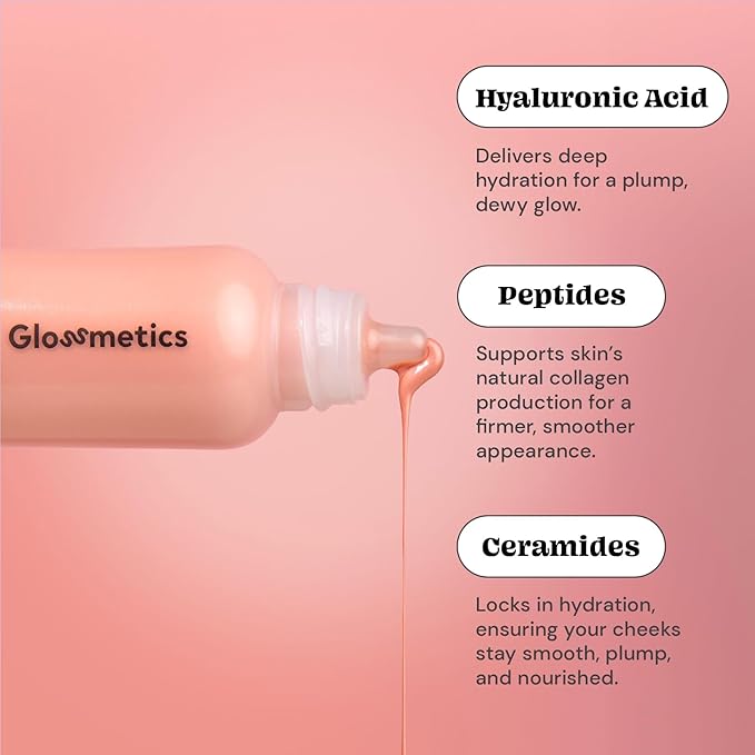 Glossmetics Blush Drops - Brightening and Moisturizing Makeup & Skincare Liquid Blush for Cheeks. Radiant Sun-Kissed Glow, Luminous Flush for Radiant Cheeks. Vegan & Cruelty Free. Pink, 35ml