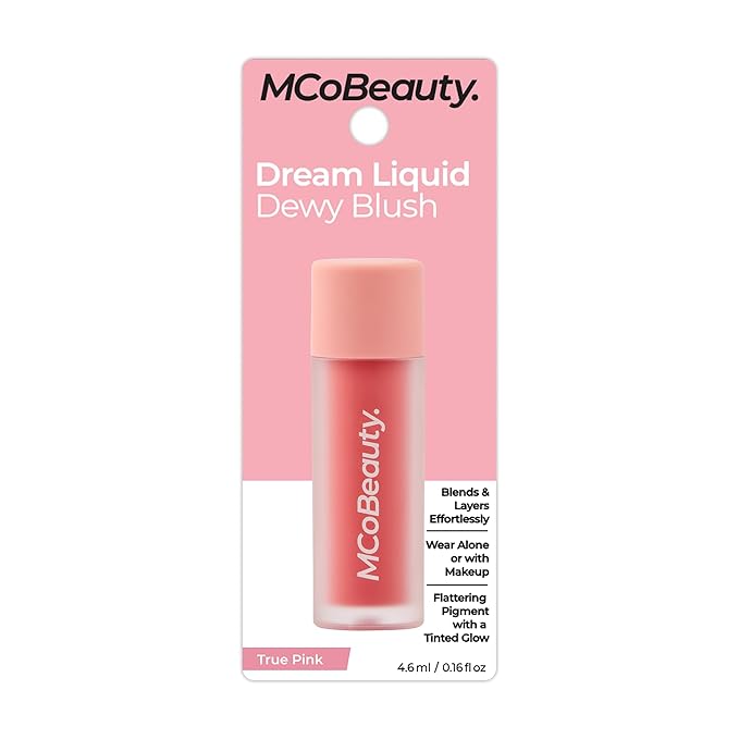MCoBeauty Dream Liquid Dewy Blush, Cool Pink, Radiant Flush for Fresh, Glowing Cheeks, Vegan, Cruelty Free Cosmetics