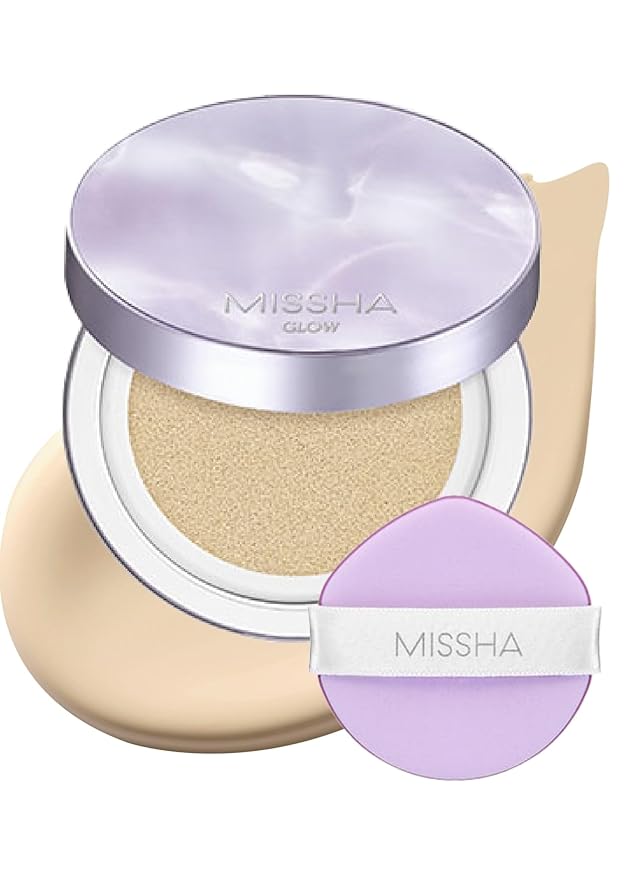 MISSHA Serum Cushion Glow Layering Fit Cushion Foundation No.17 Ivory Bright Beige for Fair Skin, Korean Foundation Makeup, Rich-Texture, Full-Coverage, 24-Hr Hydrating, Triple Glow System