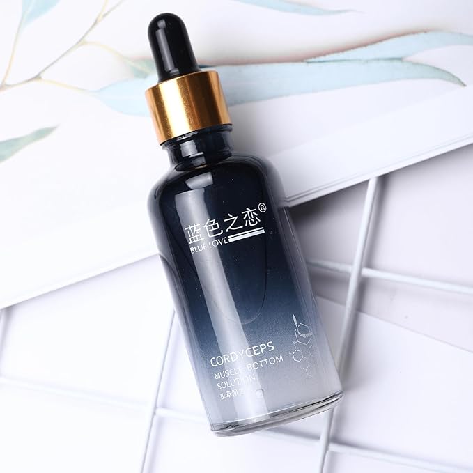 BLUE LOVE 1PC Cordyceps Facial Essence Serum - Reduces Fine Lines & Wrinkles, Hydrating & Anti-Aging Formula with Natural Ingredients for All Skin Types