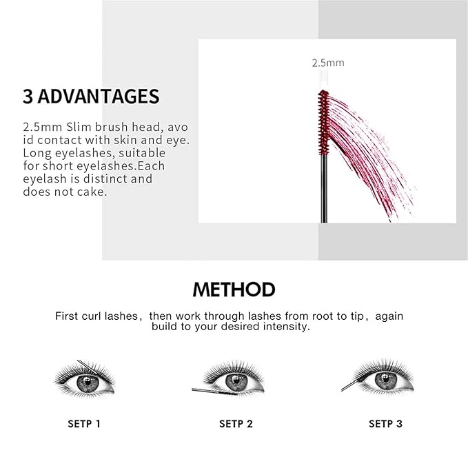 BONNIE CHOICE 9 Colors Colored Mascara Set for Eyelashes, Red Pink Purple Blue White Black Rainbow Colorful Mascara Waterproof Charming Long Lasting Voluminous Eye Makeup Mother's Day Gifts for Women