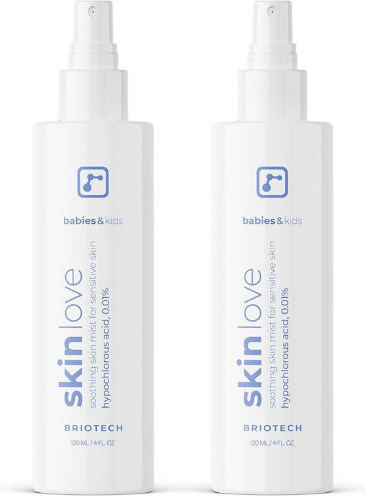 Briotech Baby Skin Love Spray | Gentle Hypochlorous Acid Mist for Soothing, Calming & Cleansing Delicate Skin | Pediatrician-Approved, Hypoallergenic & Added Fragrance-Free | 4 oz (2 Pack)