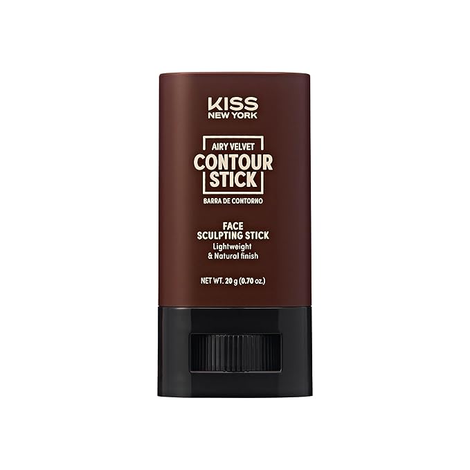 Airy Velvet Contour Stick, Cool Toned Face Sculpting Cream Makeup, Buildable with Lightweight Natural Finish, Hyaluronic Acid & Green Tea Extract (8 Deep, 0.70 Ounce)