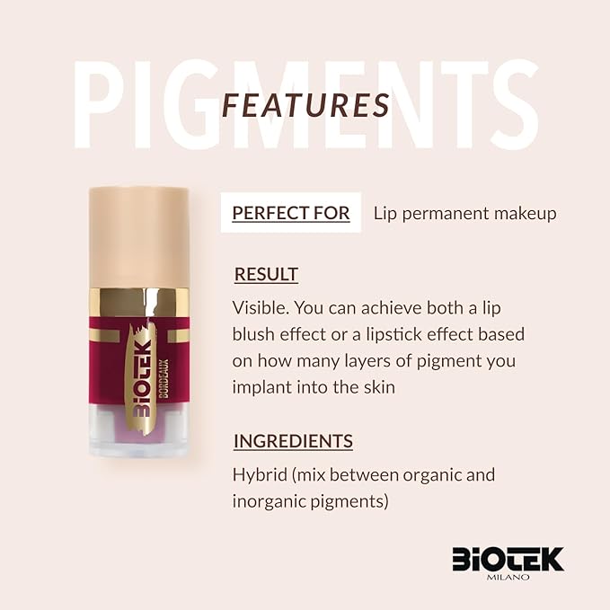 Biotek Lip Pigment for Permanent Makeup - Bordeaux Color for Lip - Made in Italy - Bordeaux 0,24 fl.oz.