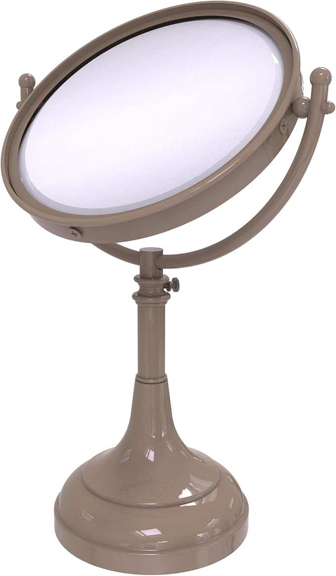 Allied Brass DM-1/5X-SHB Height Adjustable 8 Inch Vanity Top Make-Up Mirror 5X Magnification, Shaded Beige