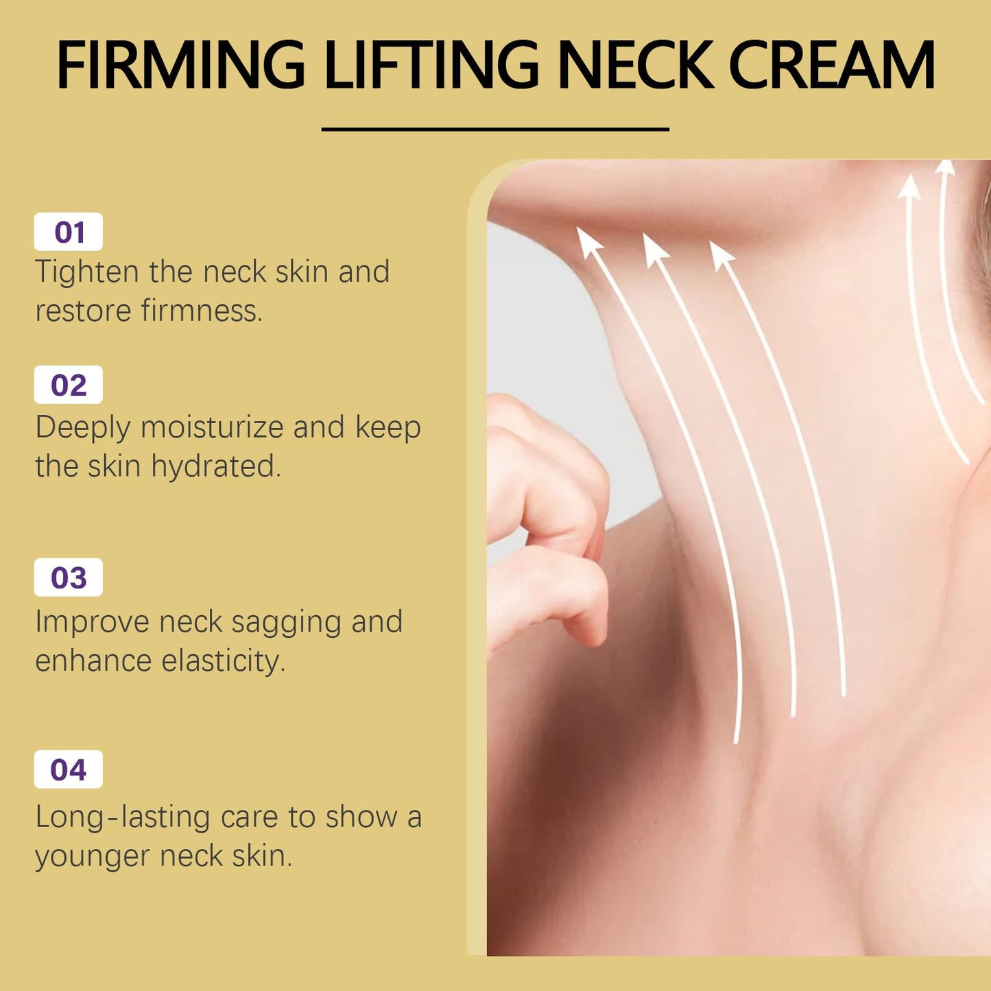 AH-8 Firming Neck Cream for Crepey Skin Body Care Comfort, 2025 New Upgrade Lifting Neck Firming Cream with Roller, Reduces Wrinkles Fine Lines, Moisturizing, Tightening Skin Care Skin Repair