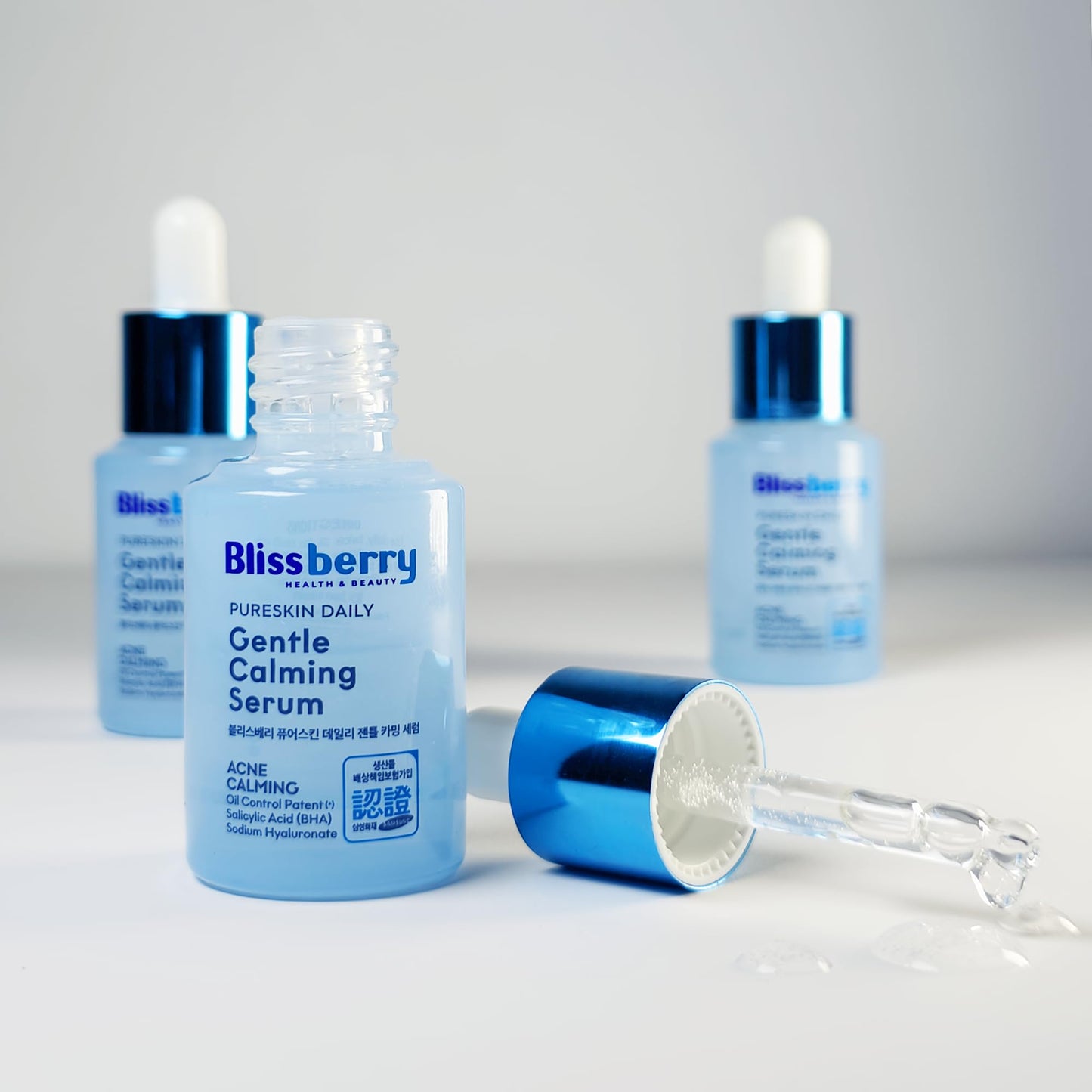 Blissberry Acne Serum 0.1% Salicylic Acid – Gentle Calming Serum for Oily & Acne-Prone Skin, Clears Blackheads & Whiteheads, Reduces Oil & Redness – Hydrating BHA Face Treatment, 0.5 Fl Oz