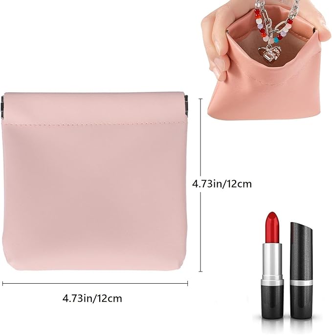 4 PCS Mini Portable Cosmetic Bags for Women, Small Makeup Bag for Purse, Coin Purse Lipstick Cosmetic Accessories Organizer, Mini Travel Kit Storage Pouch(A)