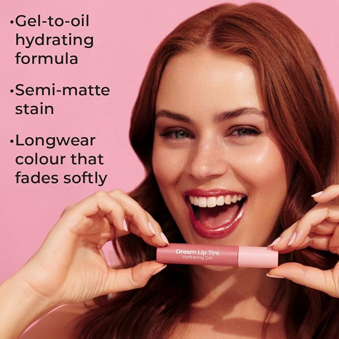 MCoBeauty Dream Lip Tint Hydrating Gel - Nude Rose, Long-Lasting, Semi-Matte, Vegan, Cruelty Free Cosmetics
