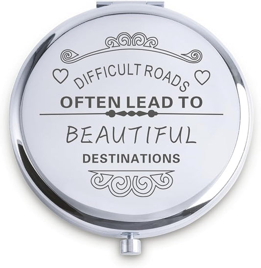 Personalized Gifts for Women Girls, Inspirational Compact Mirrors, 2025 Graduation Gifts for Her, Unique Mothers Day Birthday Gifts for Mom Sister Wife Daughter Niece, Friendship Gifts for Friends