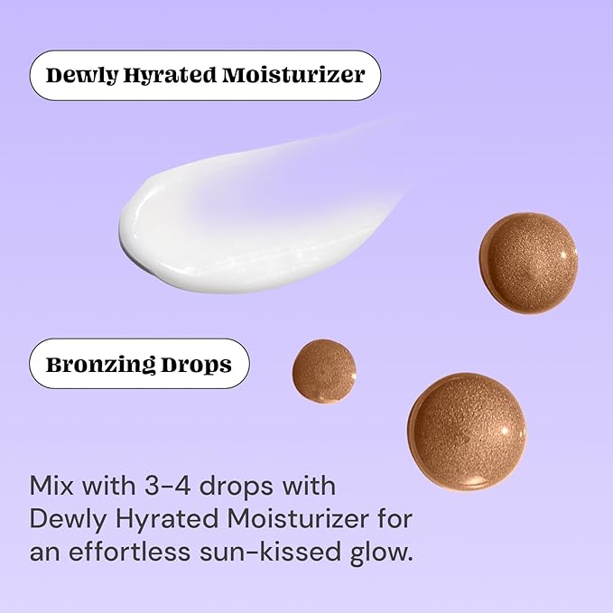 Glossmetics Bronzing Glow Drops - Brightening and Moisturizing Makeup and Skincare Bronzing Drops for Face and Body. Luminous Liquid Bronzer for Radiant Sun-Kissed Skin, Cruelty Free. Bronze, 35ml