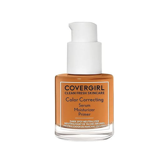 COVERGIRL Clean Fresh Skincare Color Correcting Serum Moisturizer Primer, Dark Spot Neutralizer, For Deep Skin Tones