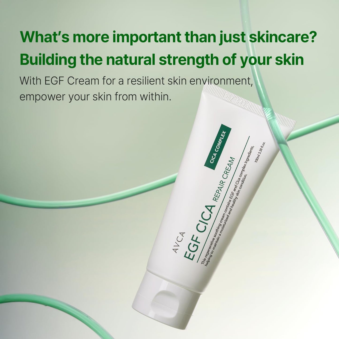 AVCA EGF Cica Repair Cream for Sensitive Skin, Redness Relief, and Hydration 100ml/3.38fl. oz.