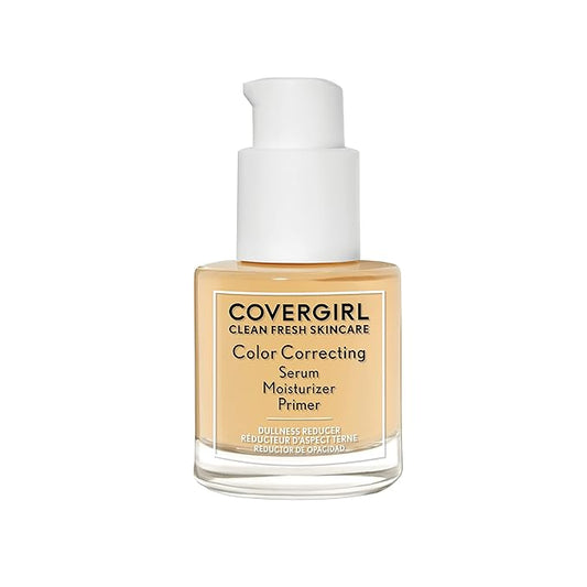 COVERGIRL Clean Fresh Skincare Color Correcting Serum Moisturizer Primer, Dullness Reducer, For Medium Skin Tones