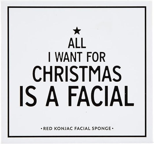 Konjac Exfoliation and Cleansing Facial Sponge, 1-Piece, All I Want for Christmas