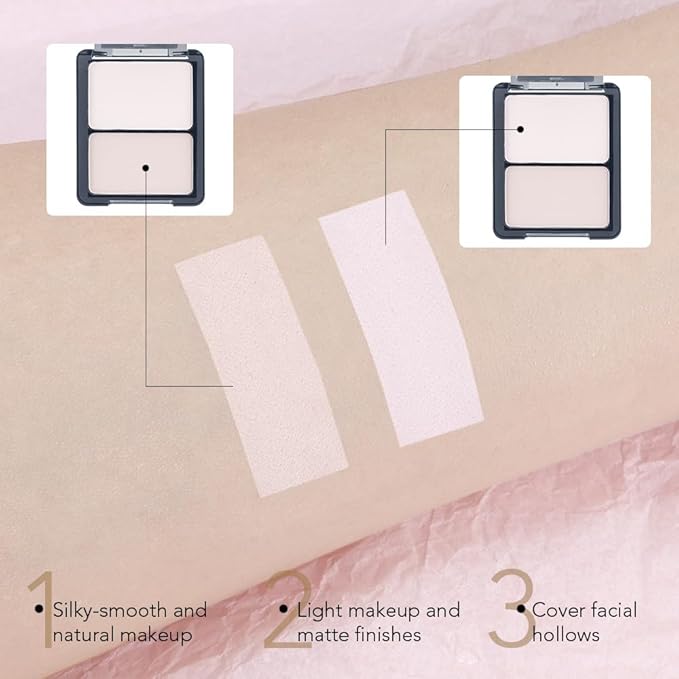 3 IN 1 Brown Nude Face Highlight Bronzer Powder Palette for Face Cheeks Contour Brightening, Buildable Matte Coverage Natural Makeup,Ultra Sculpt Nose Shadow Eyeshadow Primer-Pink