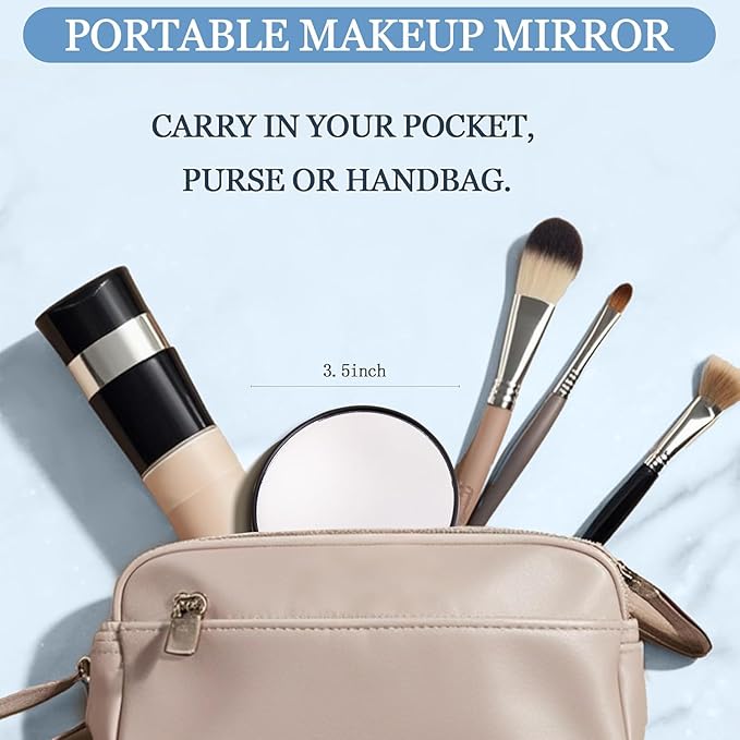 Magnifying Mirror Set, 10X/20X/30X Magnification, 3.5 Inch, 3-Piece, Black