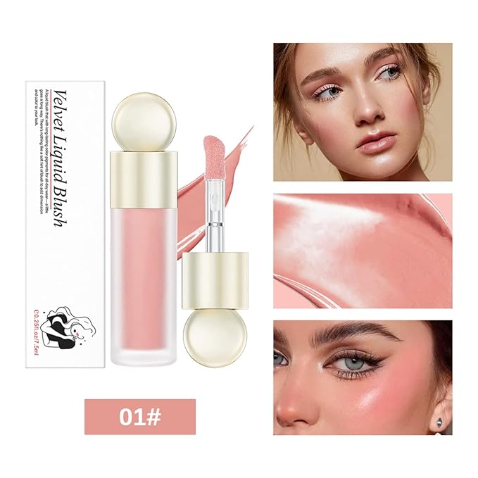 Liquid Blush, Matte Liquid Cream Makeup Dual Use for Cheeks and Lips, Long-Lasting, Smudge Proof, Moisturizing Face Blush Stick for Cheek, Pink Lip gloss for Girl