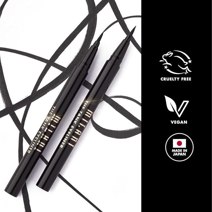 Milani The Tank Liquid Eyeliner - No-Skip, Waterproof, Long Lasting, Smudgeproof, Black, Cruelty-Free, 12 Hour Wear, Tips & Tricks