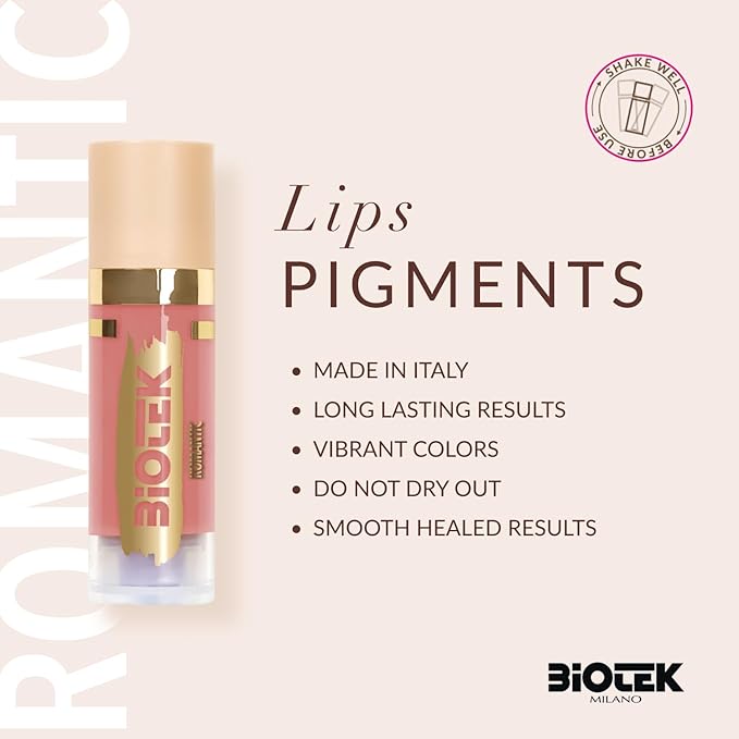 Biotek Lip Pigment for Permanent Makeup - Light Brown Color for Lip - Made in Italy - Romantic 0,61 fl.oz.