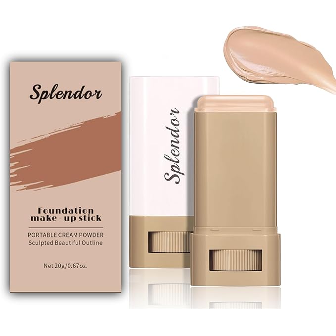 Splendor Serum Enhanced Skin Tinted Balm, Solid Tinted Moisturizing Serum Contour Stick Foundation Face Stick splendor balm, Natural Makeup for Women (4#)