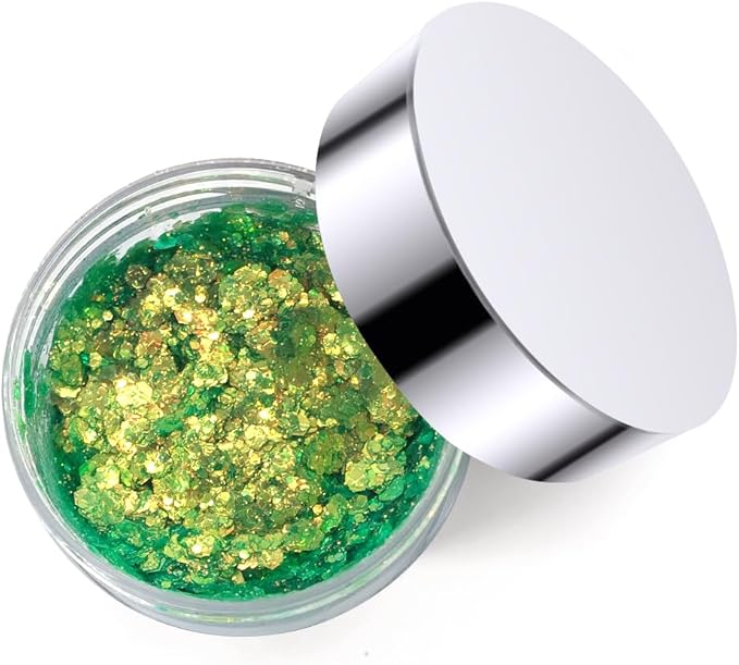 Mermaid Green - Color Shift Holographic Body Glitter Gel for Body, Face, Hair - Vegan & Cruelty Free - Electric Bliss Beauty (Green)