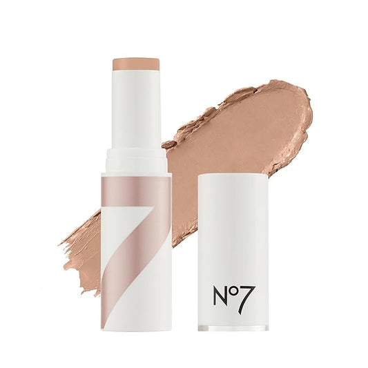 No7 Stay Perfect Foundation Stick - Long-Wear Cream Foundation with Medium, Buildable Coverage - Enriched with Squalene for a Hydrating, Non-Drying & Dewy Finish - Cool Beige (10g)
