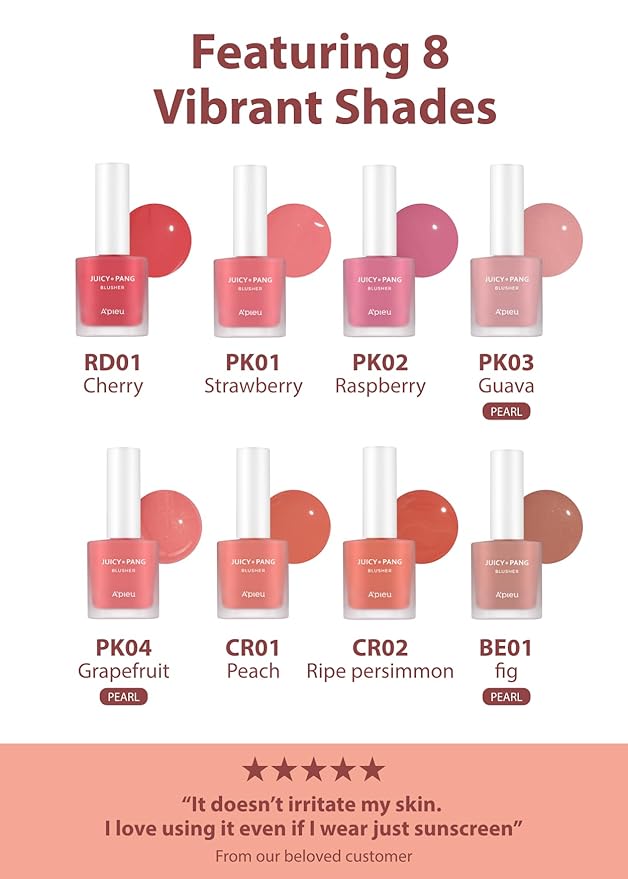 A'PIEU Juicy-Pang Water Blusher [CR02] (0.31 fl oz) - Dewy-Liquid Cheek Color with Fruity Tint and Soft Blendable Texture. Fruit Extract Blend, Rose Flower Water.