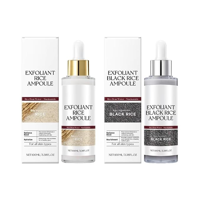 Black And White Rice Exfoliant,2025 New Soft Rice Exfoliating Face and Body Black and White Rice Exfoliant for All Skin Types,White+Black (2 PCS)