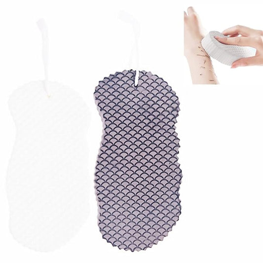 2 Piece Ultra Soft Exfoliating Bath Sponge,Soft Bath Body Shower Sponge,Spa Scrub Exfoliator Dead Skin Remove,3D Bath Sponges for Shower,Reusable Bath Sponge for Adults Children (Grey+White)