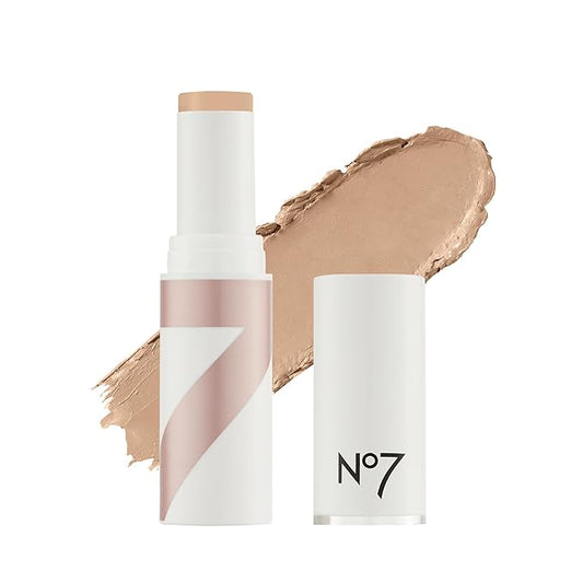 No7 Stay Perfect Foundation Stick - Long-Wear Cream Foundation with Medium, Buildable Coverage - Enriched with Squalene for a Hydrating, Non-Drying & Dewy Finish - Warm Ivory (10g)