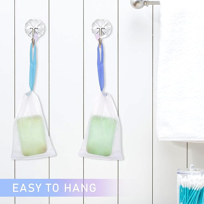 140 Pcs Mesh Soap Bags for Soap Bars, 10 Colors Soap Saver Pouch, Soap Bag for Shower with Drawstring, for Shower Washing, Bubble, Drying and Store Soap, 6 X 4 Inches