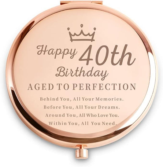 45th Birthday Gifts for Women, Best Female Presents for 45 Year Old Her Ladies Daughter Sister Wife Aunt Friends Mom, Personalized Engraved Compact Mirror Gift Ideas