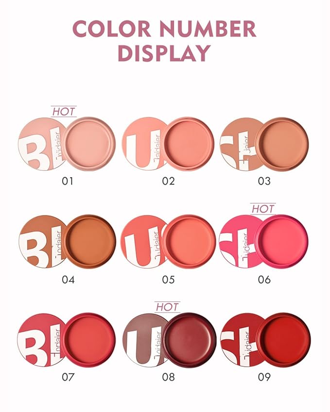 MAEPEOR Cream Blush 9 Color High-Pigmented Smooth Buildable Face Blush Long-Lasting Natural Look Blusher (Color 04)