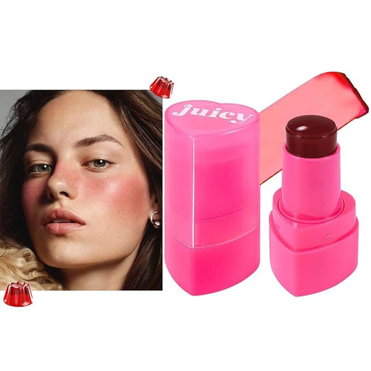 Multi-Use Water Jelly Tint Stick Sheer Lip & Cheek Stain Finish, 3-In-1 Cheek Blush & Eyeshadow & Lip Tinted Long-Lasting Moisture - 1,000+ Swipes Per Stick (# 04, 0.32oz)