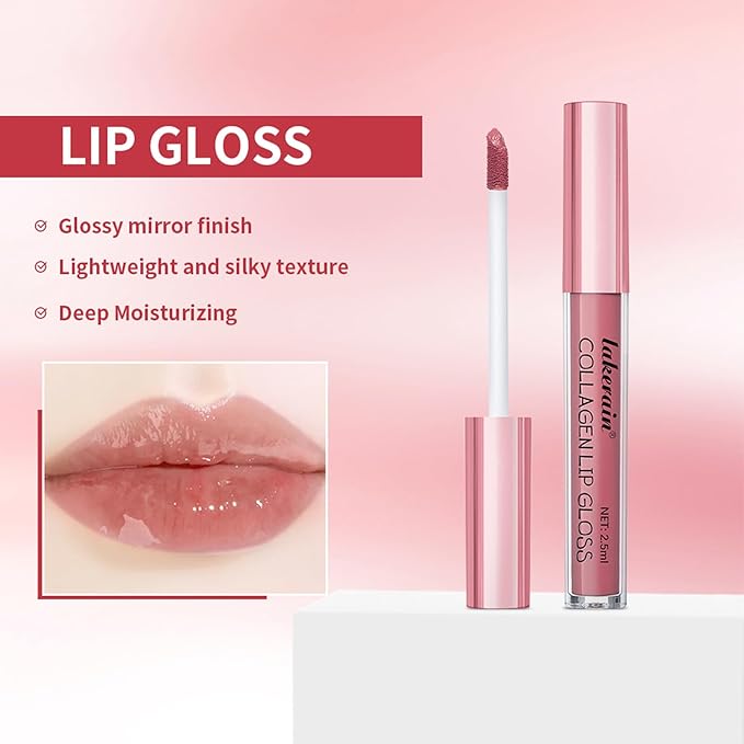 3PCS Lip Liner and Lipstick Combo Set - Matte Lip Liner Pencil, Velvet Matte Lipstick & Hydrating Collagen Lip Gloss - Long-Lasting, Smudge-Proof, High Pigment Nude Pink Lip Makeup Kit (Nude Pink)