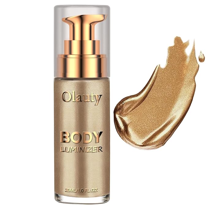 Firstfly Liquid Luminizer, Waterproof Moisturizing Light Shimmer Glow Illuminator for Face & Body, All In One Makeup Liquid Illuminator, Summer Body Luminizer, Face Highlighter