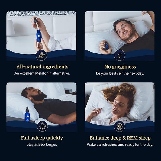Nighttime Sleep Support for Peaceful Night Sleep - Gluten-Free, No Sugar, Non-GMO, Vegan, Keto-Friendly - 1 fl oz