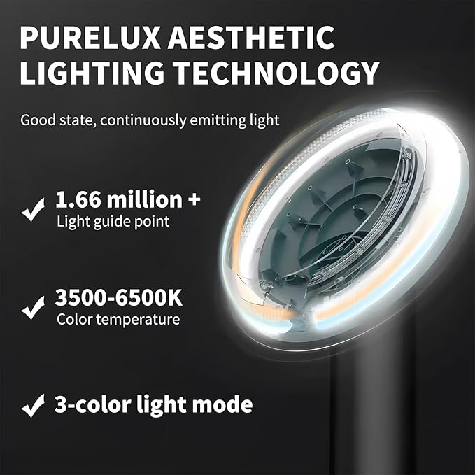 8.9" Vanity Mirror with Lights,Makeup Mirror with 3 LED Colors,5X Magnifying Mirror,Rechargeable & Brightness Adjustable,Touch Screen,Portable LED Mirror Gifts for Girls