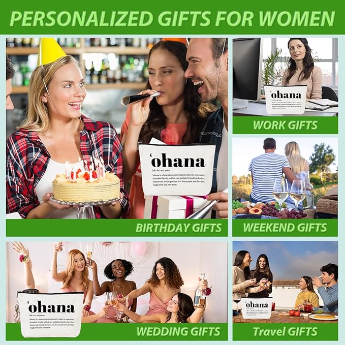 4pcs Hawaiian Inspirational Makeup Bag, Hawaiian Gifts Cosmetic Bag, Hawaii Souvenirs, Minimalist Thank You Gifts for Women Female Grandma Friend Wife Mom Sister