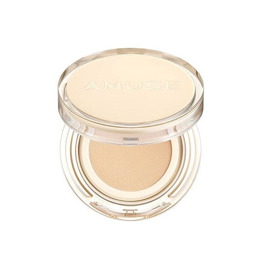 AMUSE SEOUL Dew Jelly Vegan Cushion Foundation 1.5 CLEAR | dewy, glow, long-lasting, double coverage, clean beauty, lightweight, natural look, foundation for sensitive skin, hydrating cushion