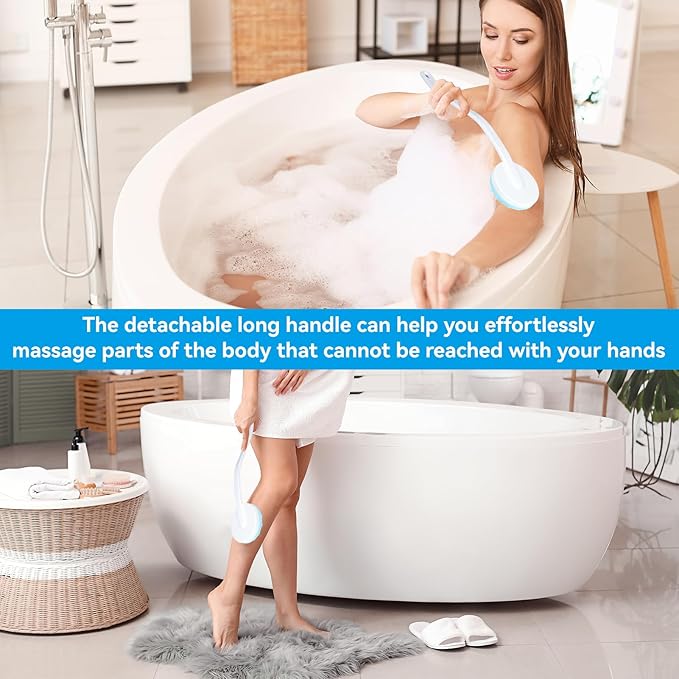 Lotion Applicator for Back, Back Bath Massager Long Handled Lotion Applicator for Body Back and Leg Bath Massaging Tool