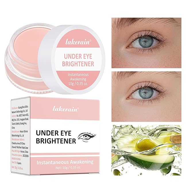 Under Eye Brightener & Concealer - Hydrating Color Corrector for Dark Circles, Lightweight Undereye Brightening Cream with Hyaluronic Acid & Shea Butter, Smooth & Blendable (Light Rose, 1)