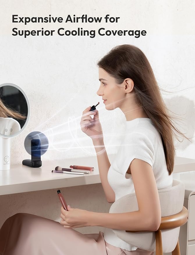 Aecooly Slim Portable Fan 2 Pack, Thin Handheld Fan, USB Rechargeable Mini Personal [24H Max Cooling Time], Battery Powered Small Foldable Pocket for Travel, Summer, Gifts for Women -Black