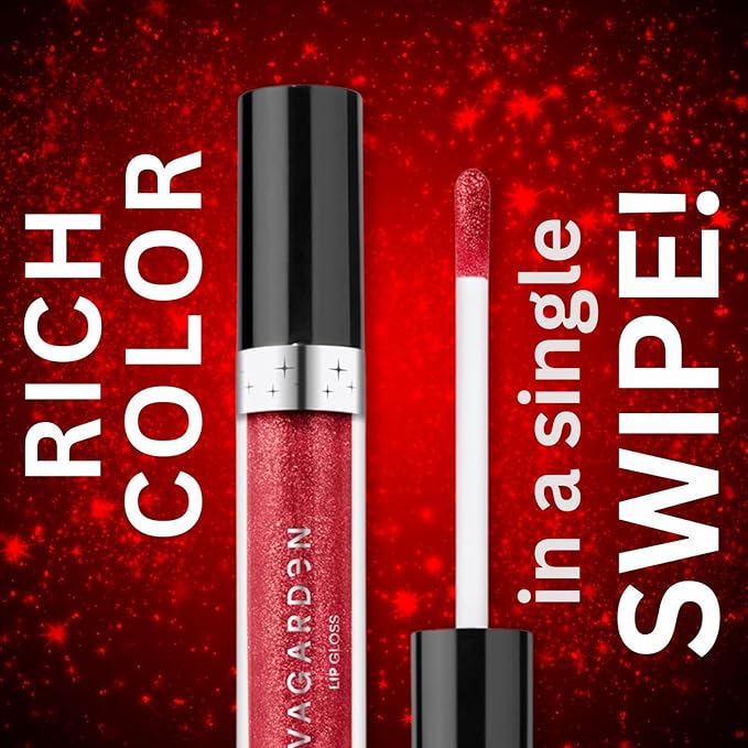 Diamond Lip Gloss - Concentration of Pearls Gives Dazzling Shine - Light and Moisturizing Film with Excellent Hold - Spreads Evenly with No Stickiness - 859 Bright Cherry - 0.09 oz